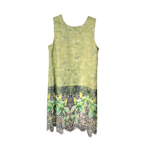 Max Studio Dress Womens Small Green Sheath Lined Lace Cut-Work Sleeveless